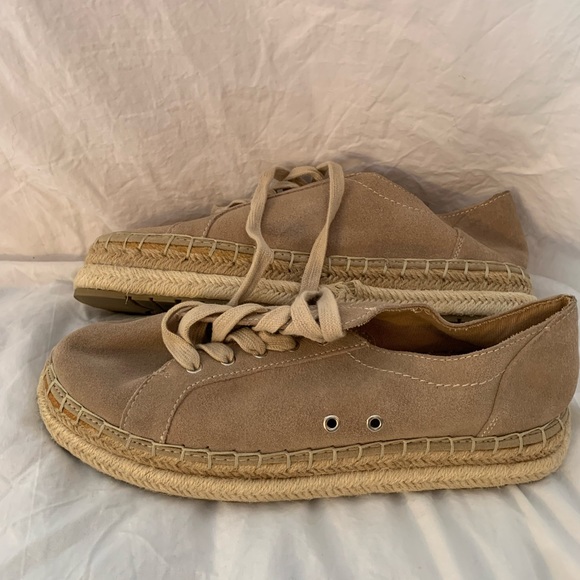 Zara Trafaluc espadrilles lace up flats EU39 suede upper - Picture 4 of 11
